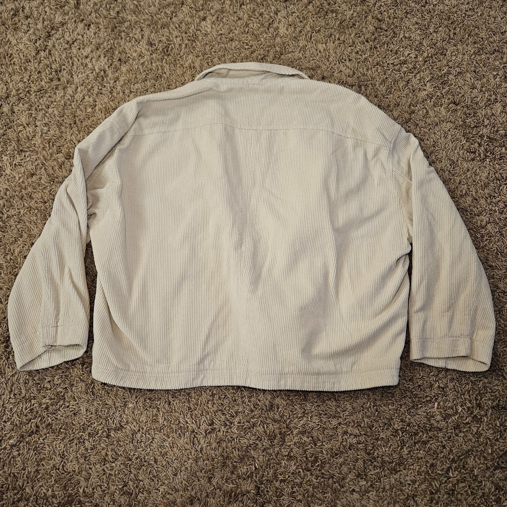 Zara Oversized Corduroy Blazer Ecru White Beige Cream Size Large Academia - Picture 2 of 7